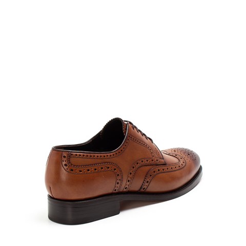 Erkek Taba Bağcıklı Deri Klasik Ayakkabı