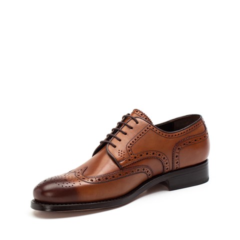 Erkek Taba Bağcıklı Deri Klasik Ayakkabı