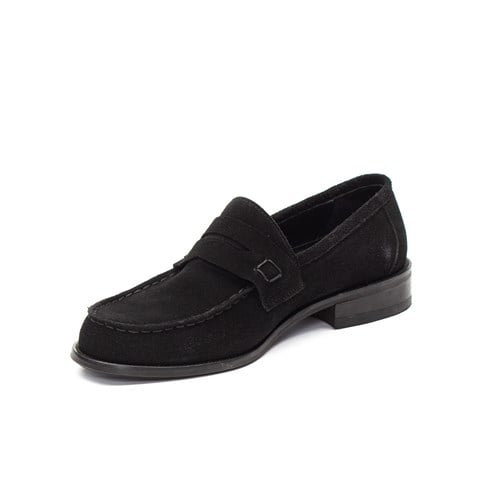Erkek Siyah Süet Deri Loafer