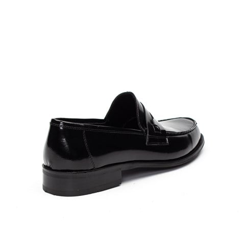 Erkek Siyah Açma Deri Loafer