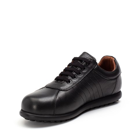 Kadın Siyah Bağcıklı Deri Sneaker