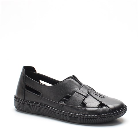 Kadın Siyah Deri Ayakkabı