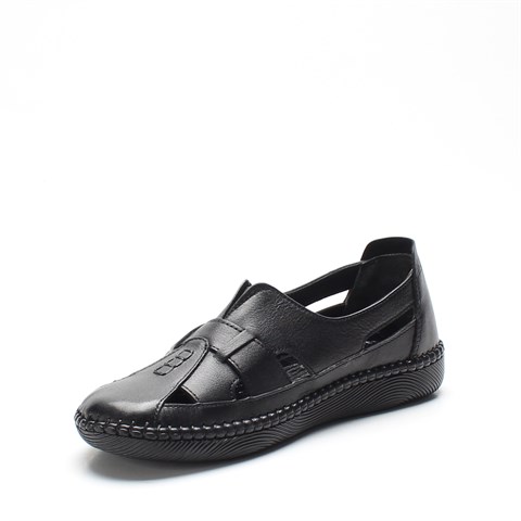 Kadın Siyah Deri Ayakkabı