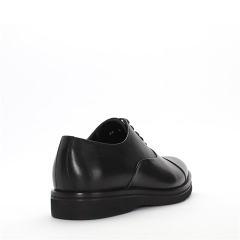 Erkek Siyah Bağcıklı Deri Klasik Ayakkabı