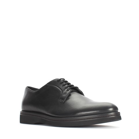 Erkek Siyah Bağcıklı Deri Klasik Ayakkabı