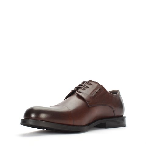 Erkek Kahverengi Bağcıklı Deri Klasik Ayakkabı