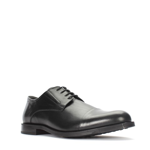 Erkek Siyah Bağcıklı Deri Klasik Ayakkabı