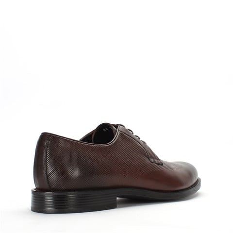 Erkek Kahverengi Bağcıklı Deri Klasik Ayakkabı