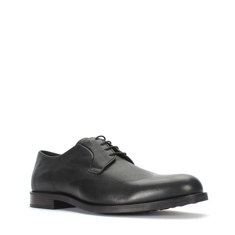 Erkek Siyah Bağcıklı Deri Klasik Ayakkabı
