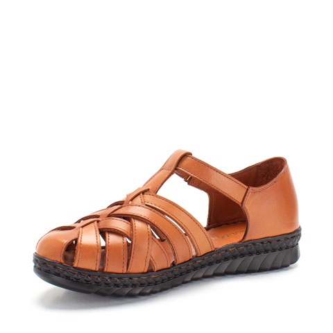 Kadın Taba Bilekten Cırt Cırtlı Gladyatör Sandalet