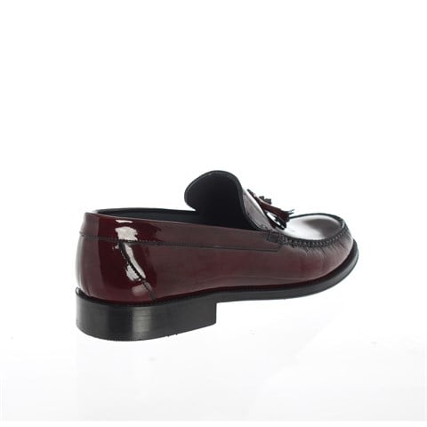 Erkek Bordo Kösele Taban Açma Deri Loafer