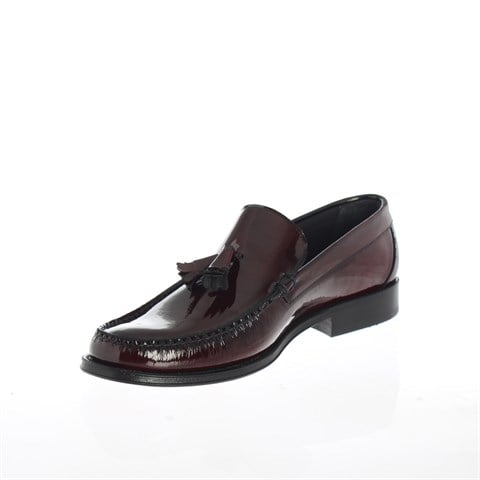 Erkek Bordo Kösele Taban Açma Deri Loafer