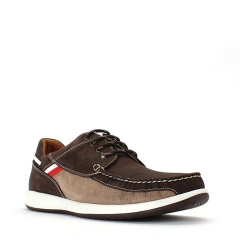 Erkek Kahverengi Bağcıklı Nubuk Deri Günlük Ayakkabı