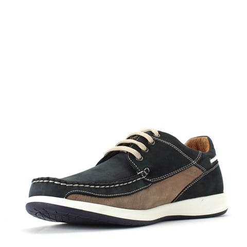 Erkek Lacivert Bağcıklı Nubuk Deri Günlük Ayakkabı