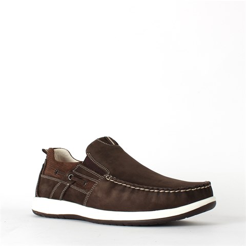 Erkek Kahverengi Nubuk Deri Loafer