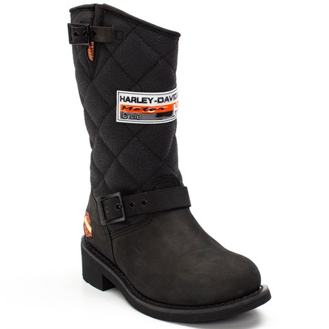 Harley Davidson Laconia Kadın Siyah Nubuk Deri Bot