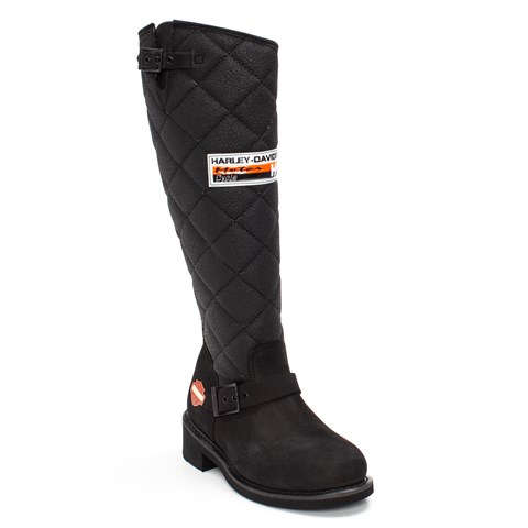 Harley Davidson Laconia Kadın Siyah Nubuk Deri Çizme