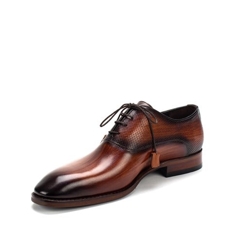 Erkek Taba Bağcıklı Deri Klasik Ayakkabı