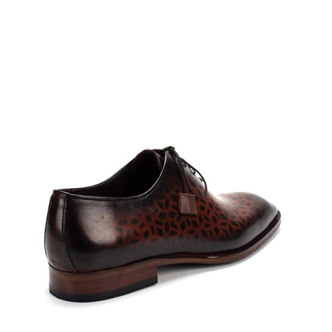 Erkek Kahverengi Bağcıklı Deri Klasik Ayakkabı