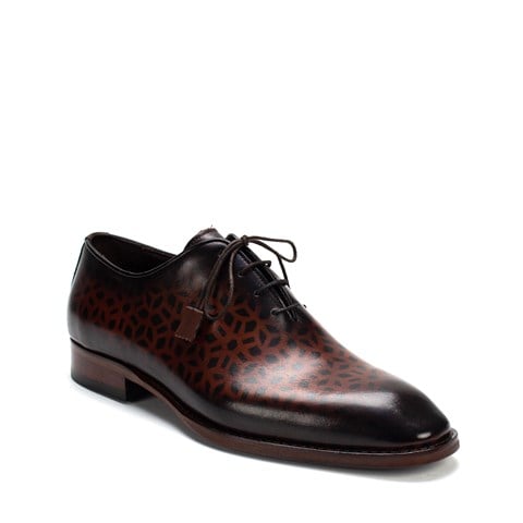 Erkek Kahverengi Bağcıklı Deri Klasik Ayakkabı