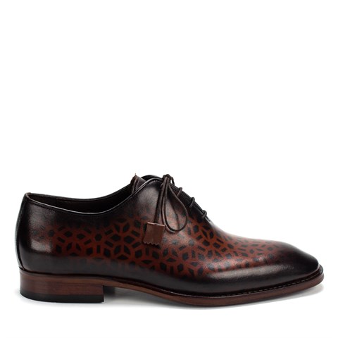 Erkek Kahverengi Bağcıklı Deri Klasik Ayakkabı