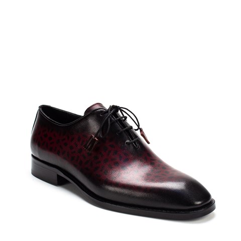 Erkek Bordo Bağcıklı Deri Klasik Ayakkabı
