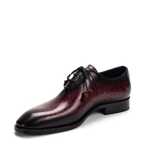 Erkek Bordo Bağcıklı Deri Klasik Ayakkabı