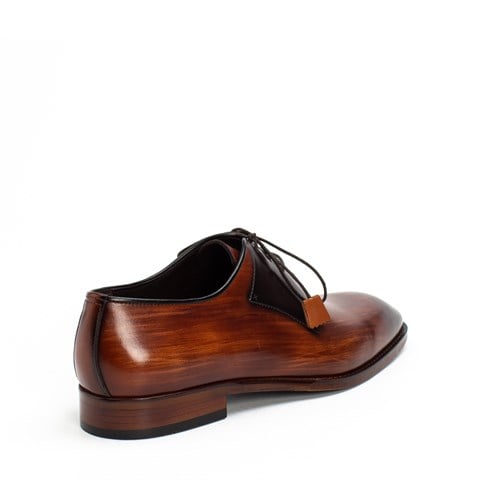 Erkek Taba Bağcıklı Deri Klasik Ayakkabı