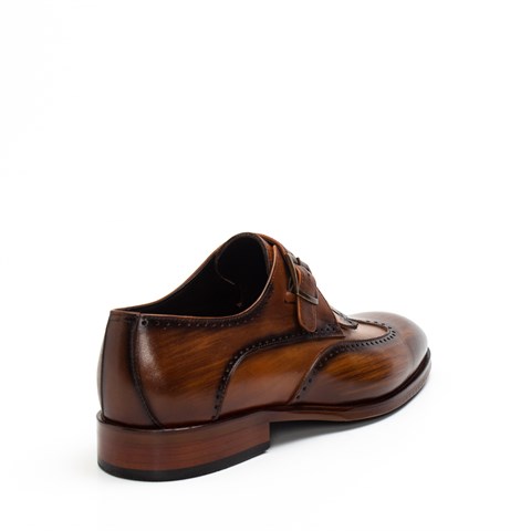 Erkek Taba Tokalı Deri Klasik Ayakkabı