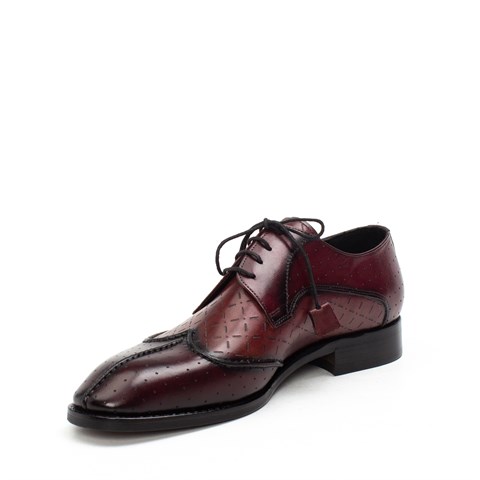 Erkek Bordo Bağcıklı Deri Klasik Ayakkabı