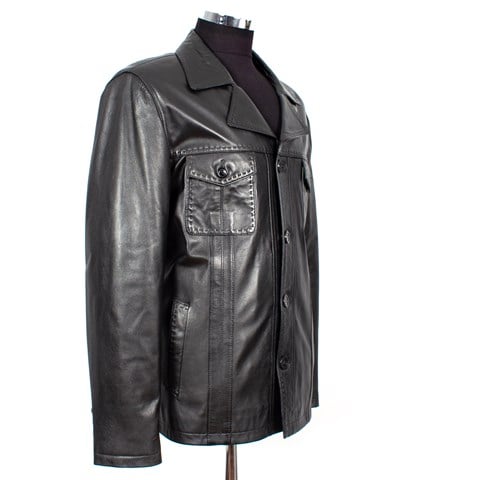 Siyah Erkek Deri Ceket  557 2114 E-1