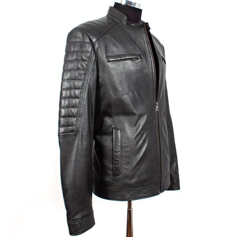 Siyah Erkek Deri Mont  557 532 E-1