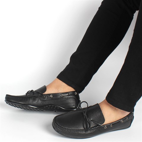 Erkek Siyah Deri Loafer