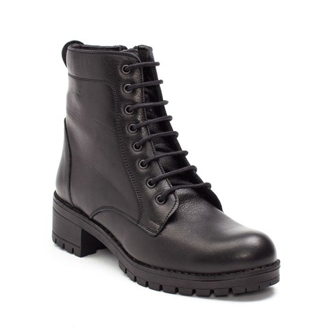 Kadın Taba Fermuarlı Kalın Topuklu Deri Bot