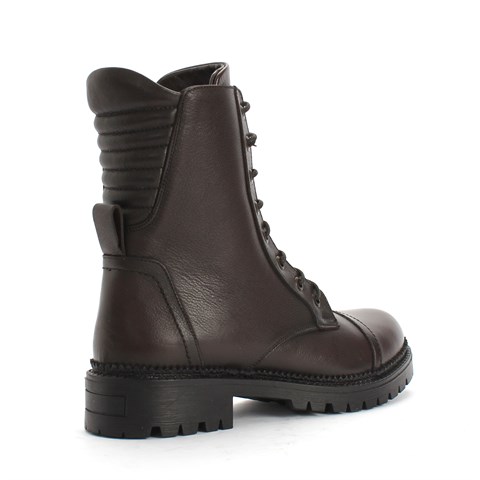 Kadın Kahverengi Fermuarlı Deri Postal Bot