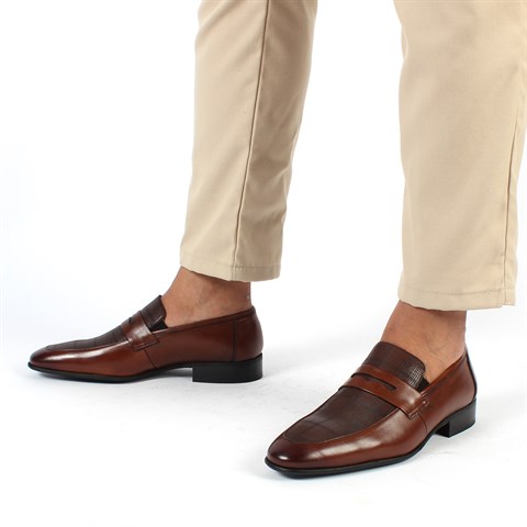 Erkek Taba Deri Loafer