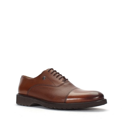 Erkek Taba Bağcıklı Deri Klasik Ayakkabı