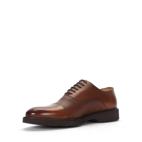 Erkek Taba Bağcıklı Deri Klasik Ayakkabı