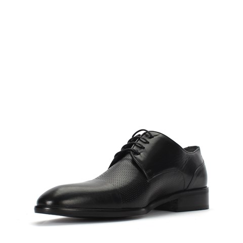 Erkek Siyah Bağcıklı Deri Klasik Ayakkabı