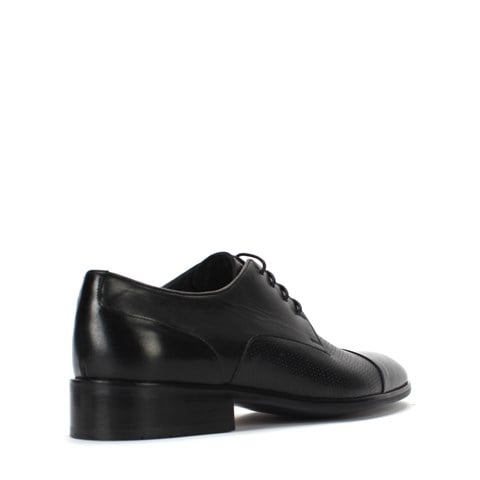 Erkek Siyah Bağcıklı Deri Klasik Ayakkabı