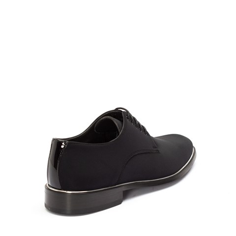 Erkek Siyah Bağcıklı Saten Klasik Ayakkabı