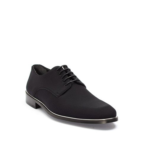 Erkek Siyah Bağcıklı Saten Klasik Ayakkabı