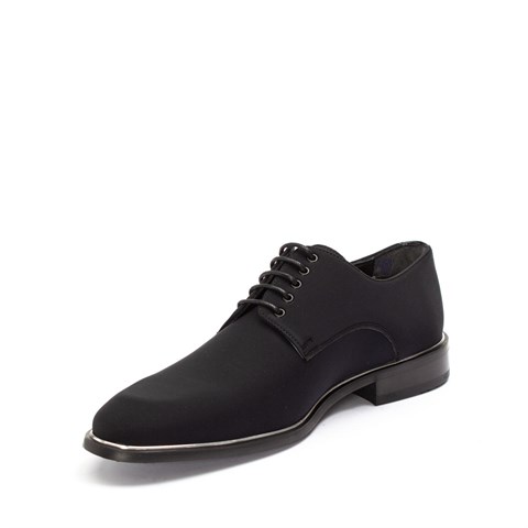 Erkek Siyah Bağcıklı Saten Klasik Ayakkabı