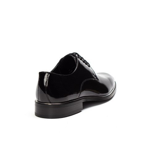 Erkek Siyah Bağcıklı Rugan Deri Klasik Ayakkabı