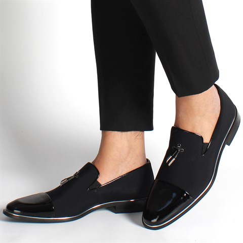 Erkek Siyah Saten Klasik Ayakkabı