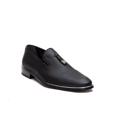 Erkek Mat Siyah Deri Klasik Ayakkabı