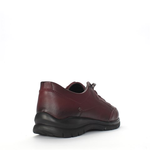 Kadın Bordo Bağcıklı Deri Ayakkabı