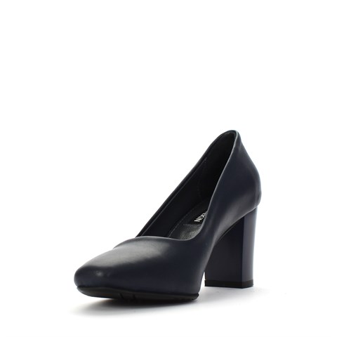 Kadın Lacivert Topuklu Deri Klasik Ayakkabı