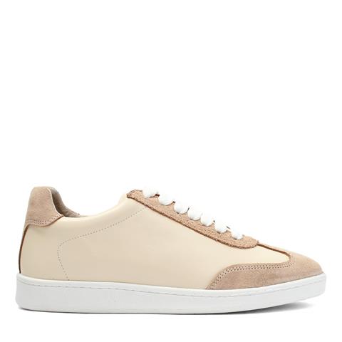 Kadın Bej Bağcıklı Süet Deri Ayakkabı