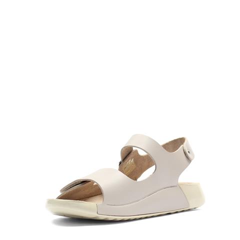 Kadın Bej Önü Cırt Cırtlı Deri Sandalet